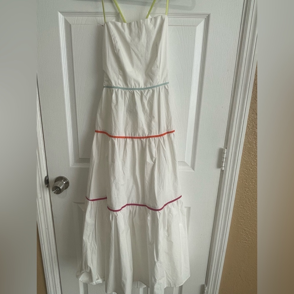 Aakaa White Dress with Lime Accents - Picture 8 of 11